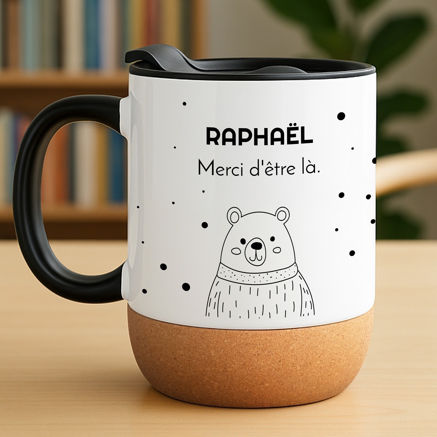 Mug de cerámica blanca Murrano con tapa para amigo o cónyuge de aniversario