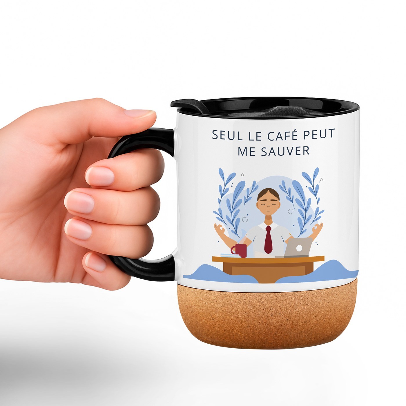 Taza de cerámica Murrano con tapa para maestro - Regalo de fin de año escolar
