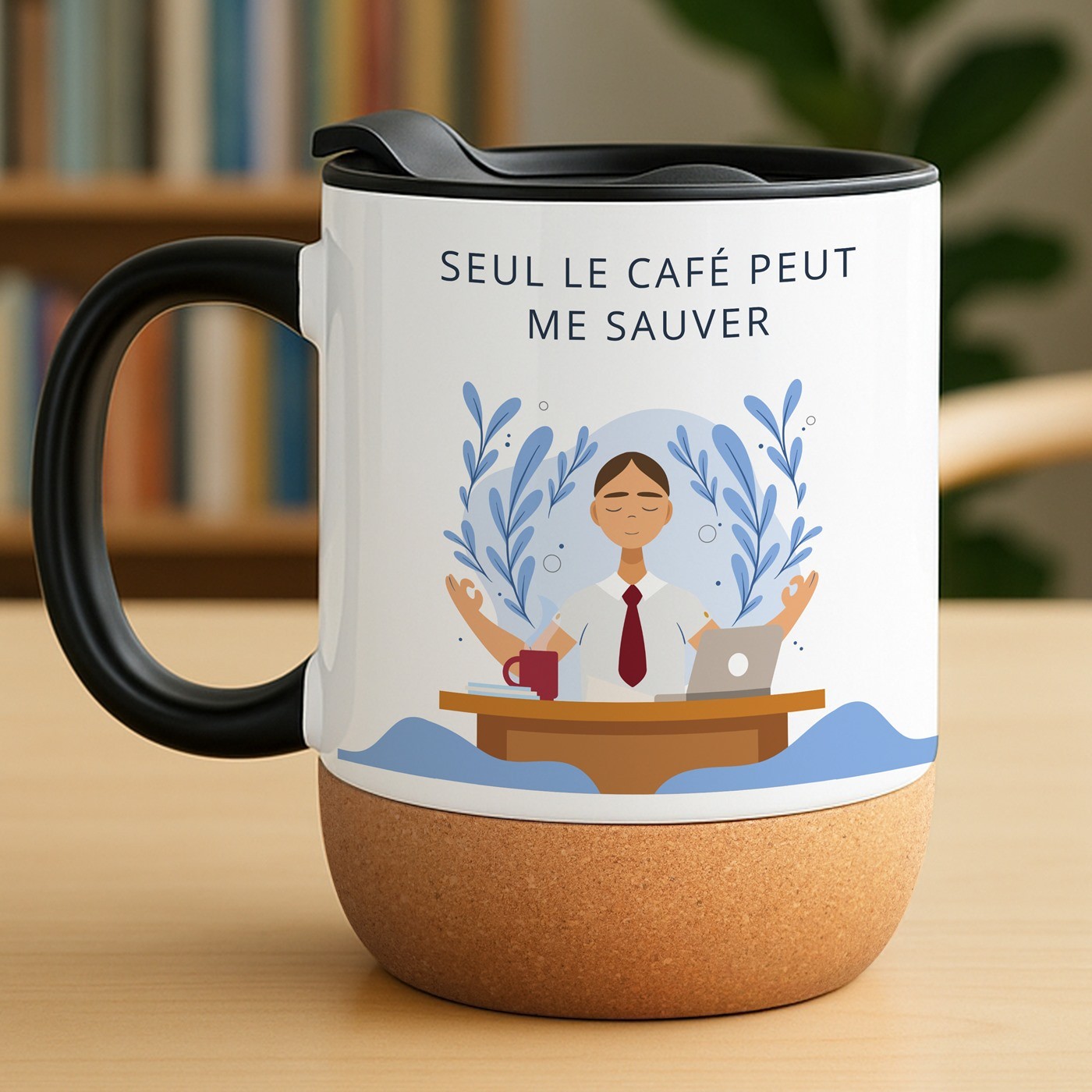 Taza de cerámica Murrano con tapa para maestro - Regalo de fin de año escolar