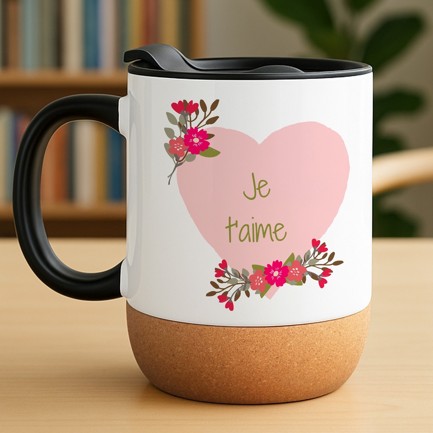 Murrano White Ceramic Mug with Lid for Anniversary Gift