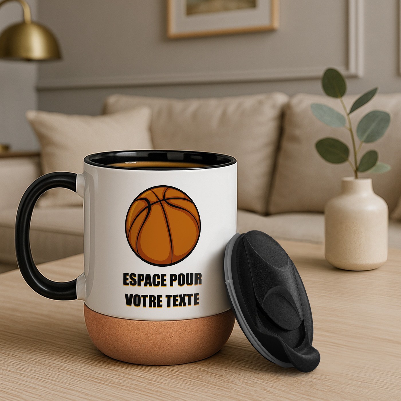 Taza de baloncesto con tapa de cerámica Murrano