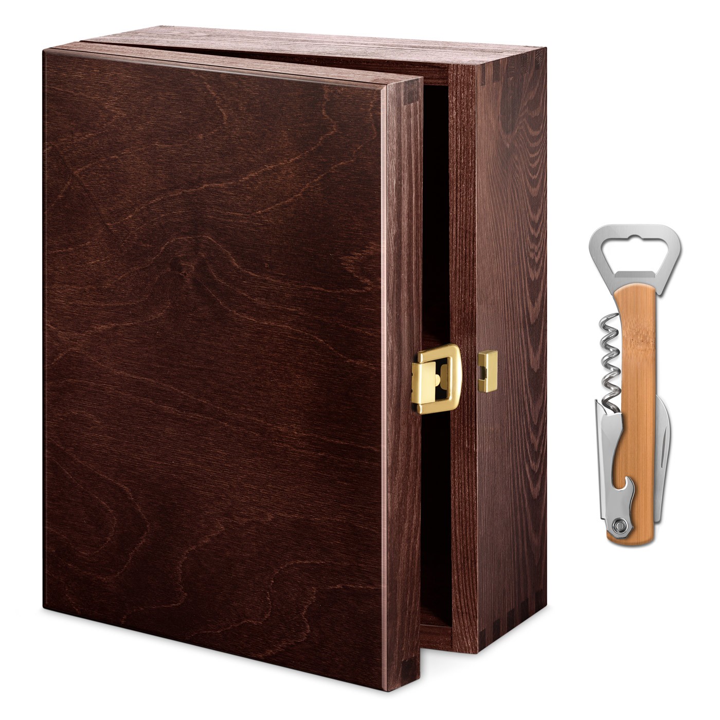 Caja de madera exclusiva Murrano para una jarra y 2 vasos + accesorio GRATIS