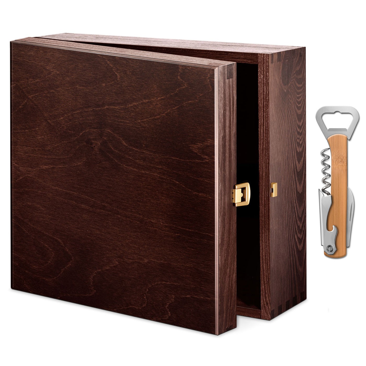Murrano Exclusive Wooden Box for a Decanter and 4 Glasses or for 6 Glasses + FREE Accessory