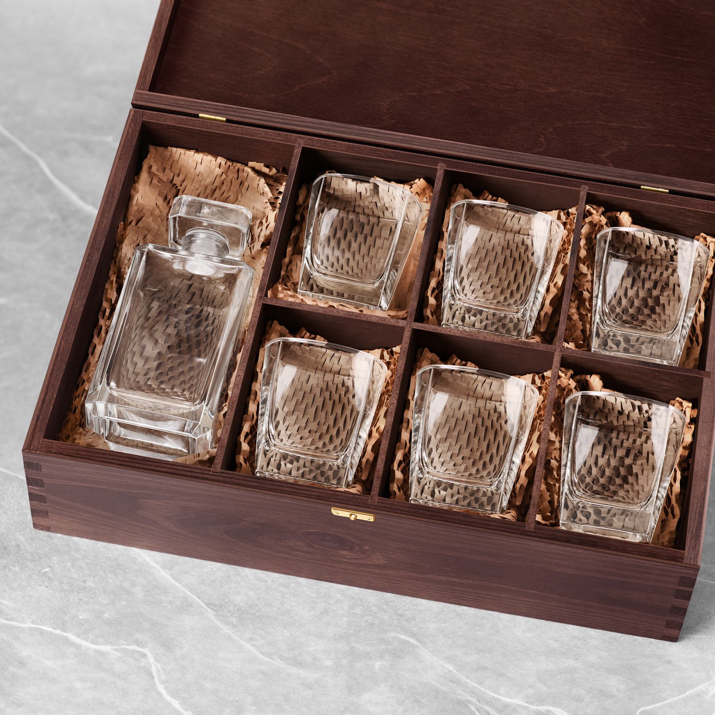 Murrano Exclusive Wooden Box for a Pitcher and 6 Glasses + FREE Accessory