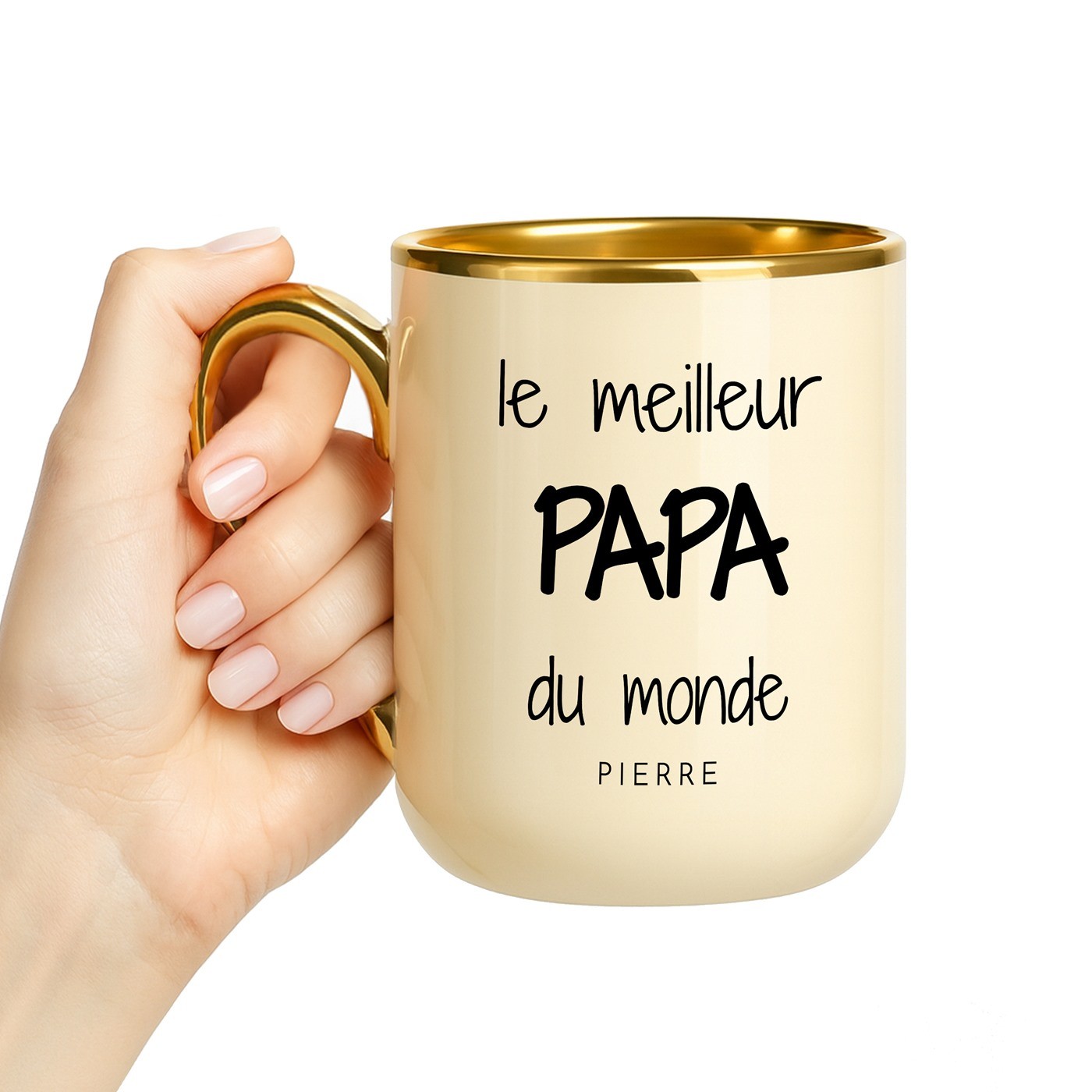 Mug de cerámica Murrano con borde y asa dorados para el Día del Padre