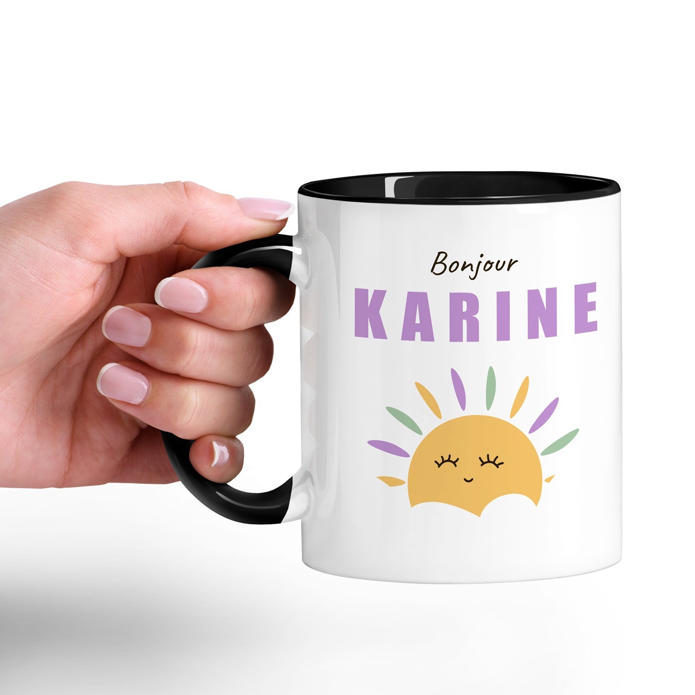 Mug de cerámica Murrano - Personalizado blanco y fondo negro para el cumpleaños de una mujer
