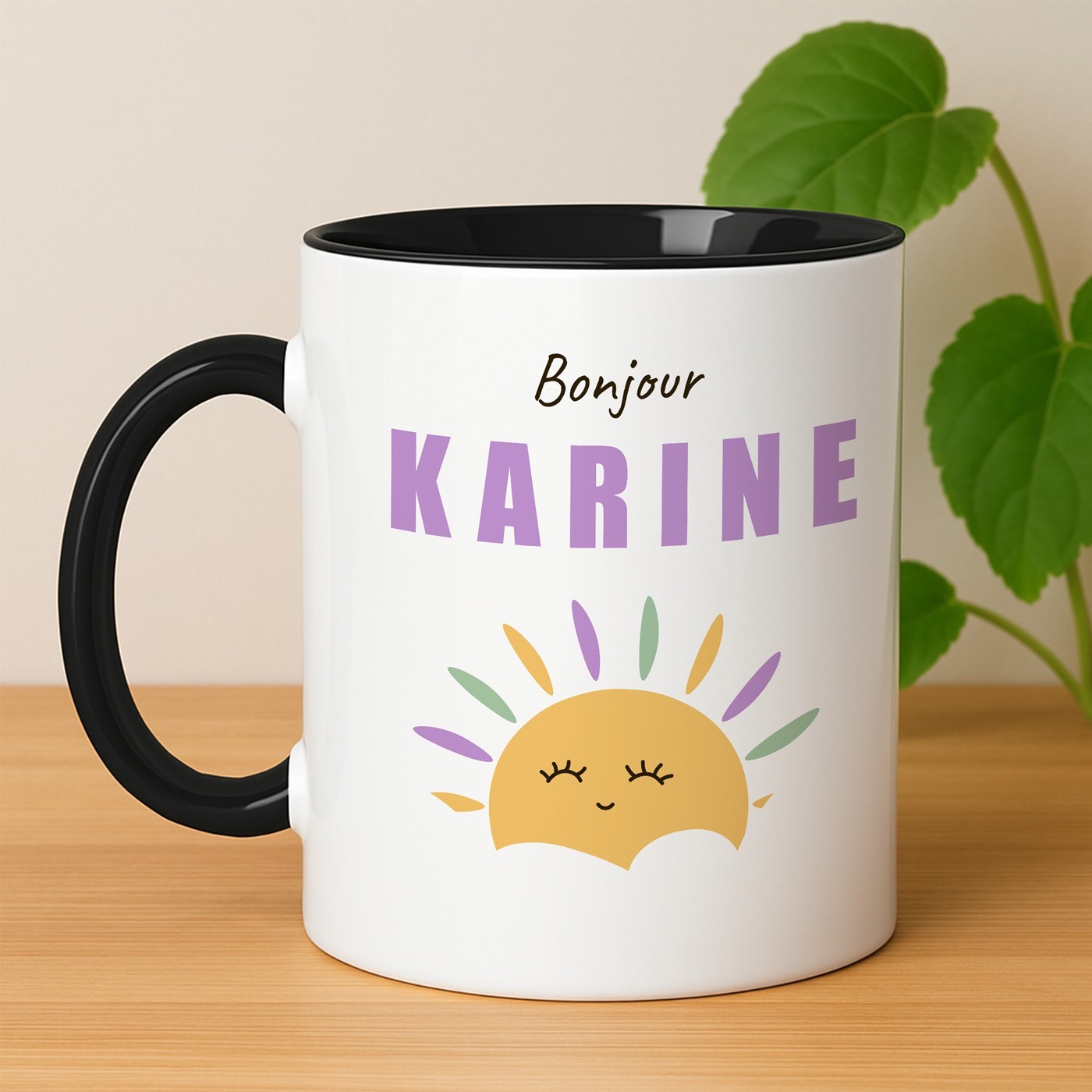 Mug de cerámica Murrano - Personalizado blanco y fondo negro para el cumpleaños de una mujer