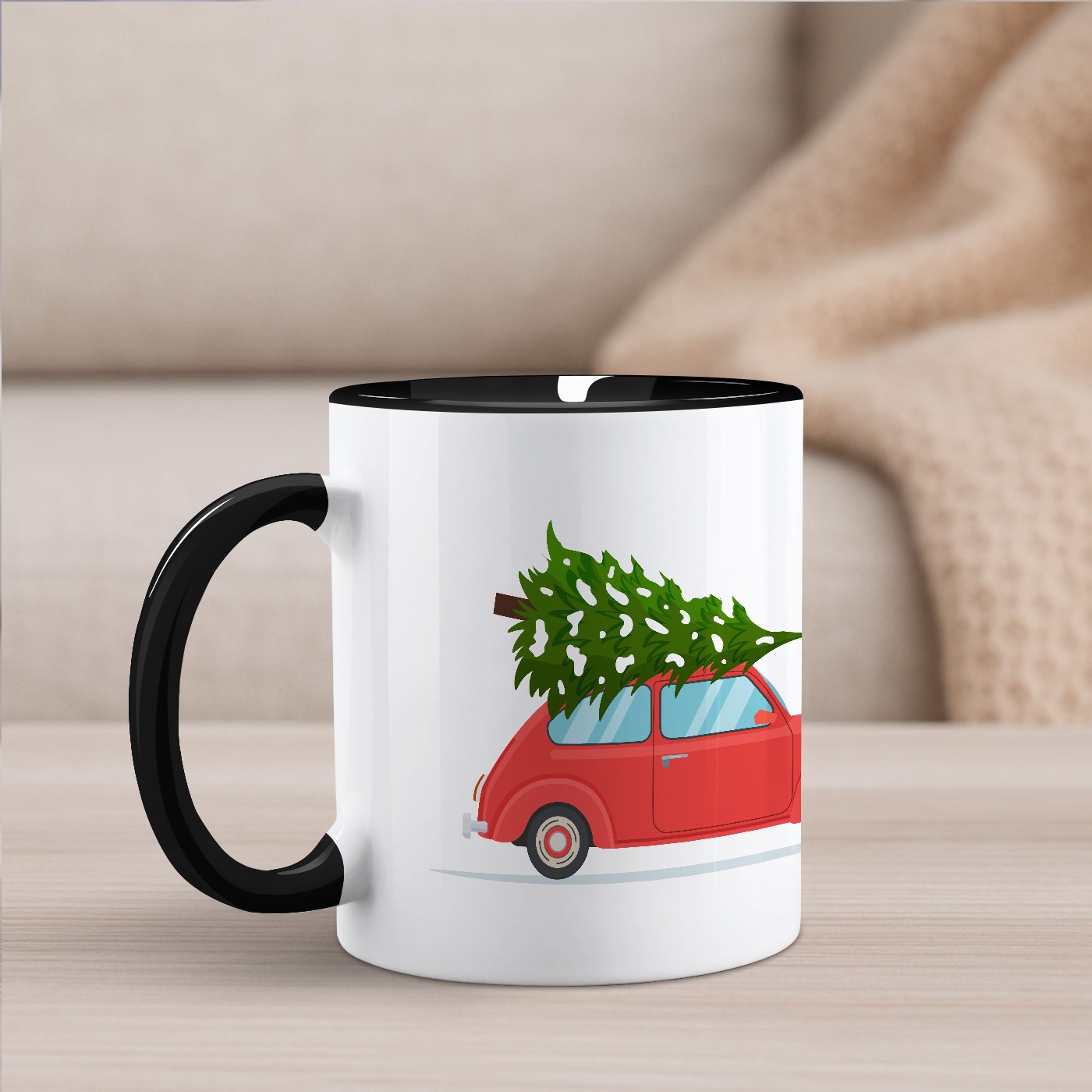 Mug de cerámica personalizado Murrano - Base blanca y negra