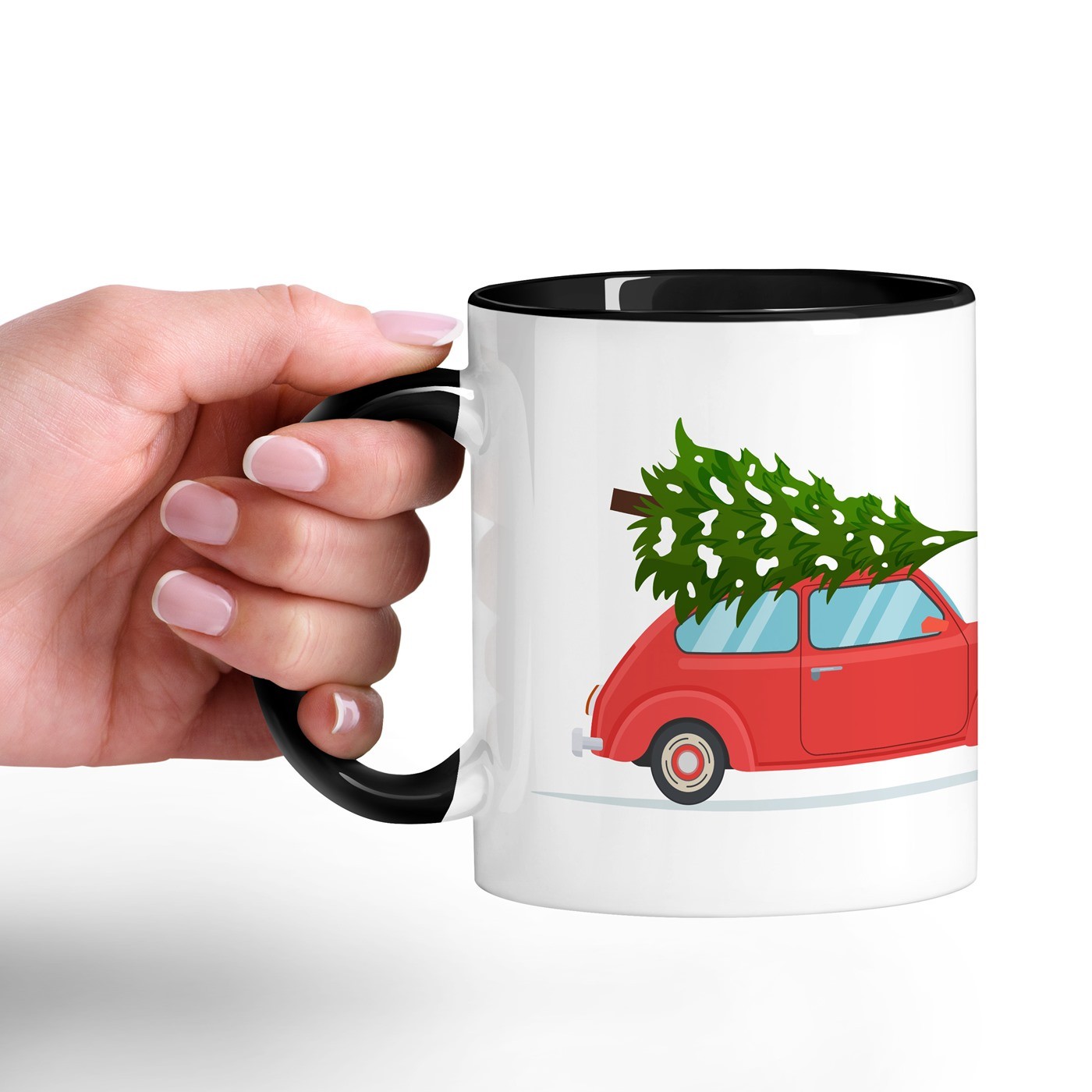 Mug de cerámica personalizado Murrano - Base blanca y negra
