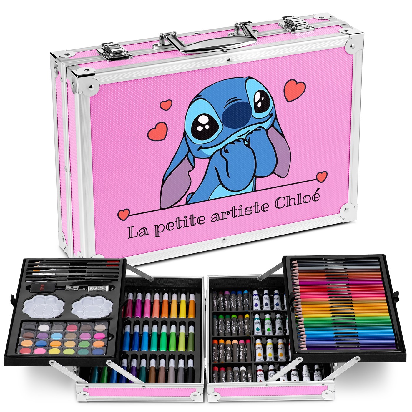 Murrano Personalized Pink Coloring Case with Stitch for Girl's Back to School
