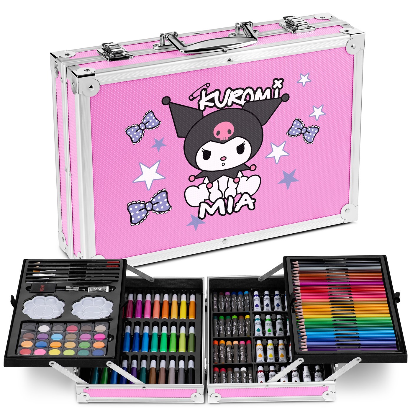Murrano Personalized Pink Drawing Case with Kuromi for a Girl's Birthday
