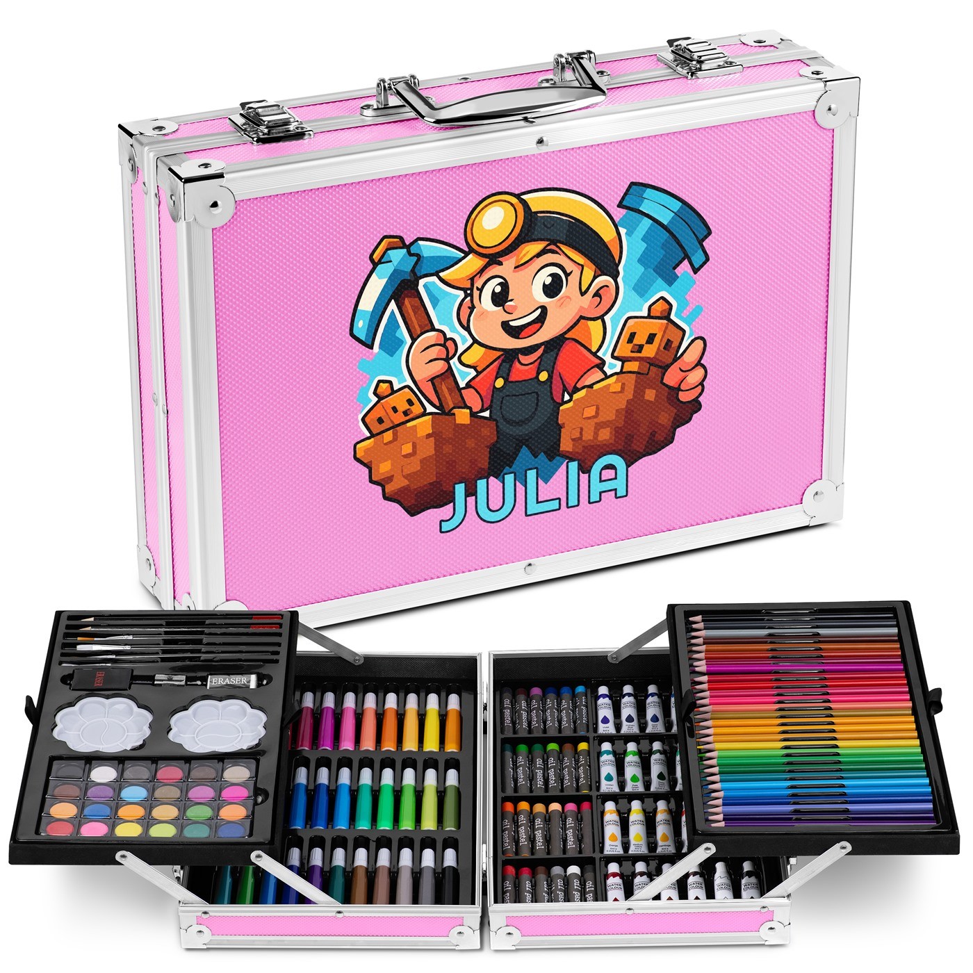 Murrano Personalized Coloring Case with Minecraft for Granddaughter, St. Nicholas Gift
