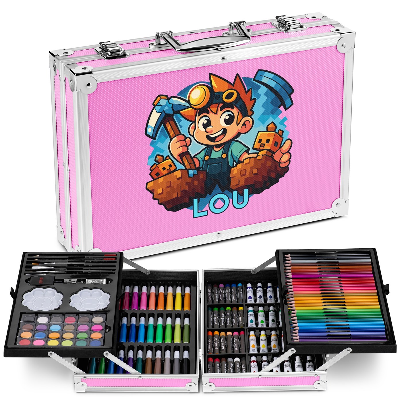 Murrano Personalized Drawing Kit with Minecraft for Girls Birthday