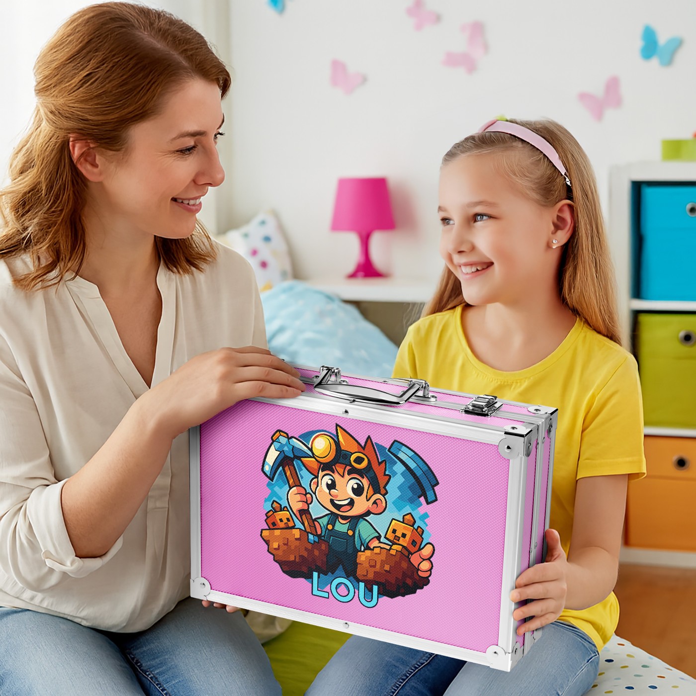 Murrano Personalized Drawing Kit with Minecraft for Girls Birthday
