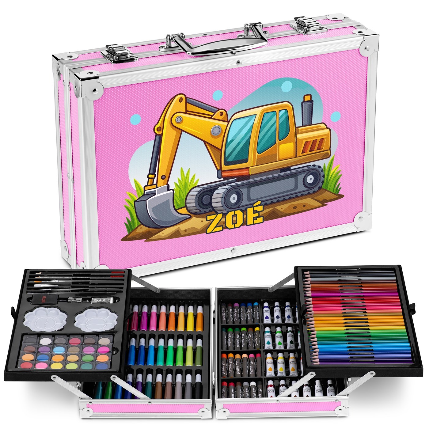 Murrano Personalized Pink Coloring Case for a Niece for St. Nicholas