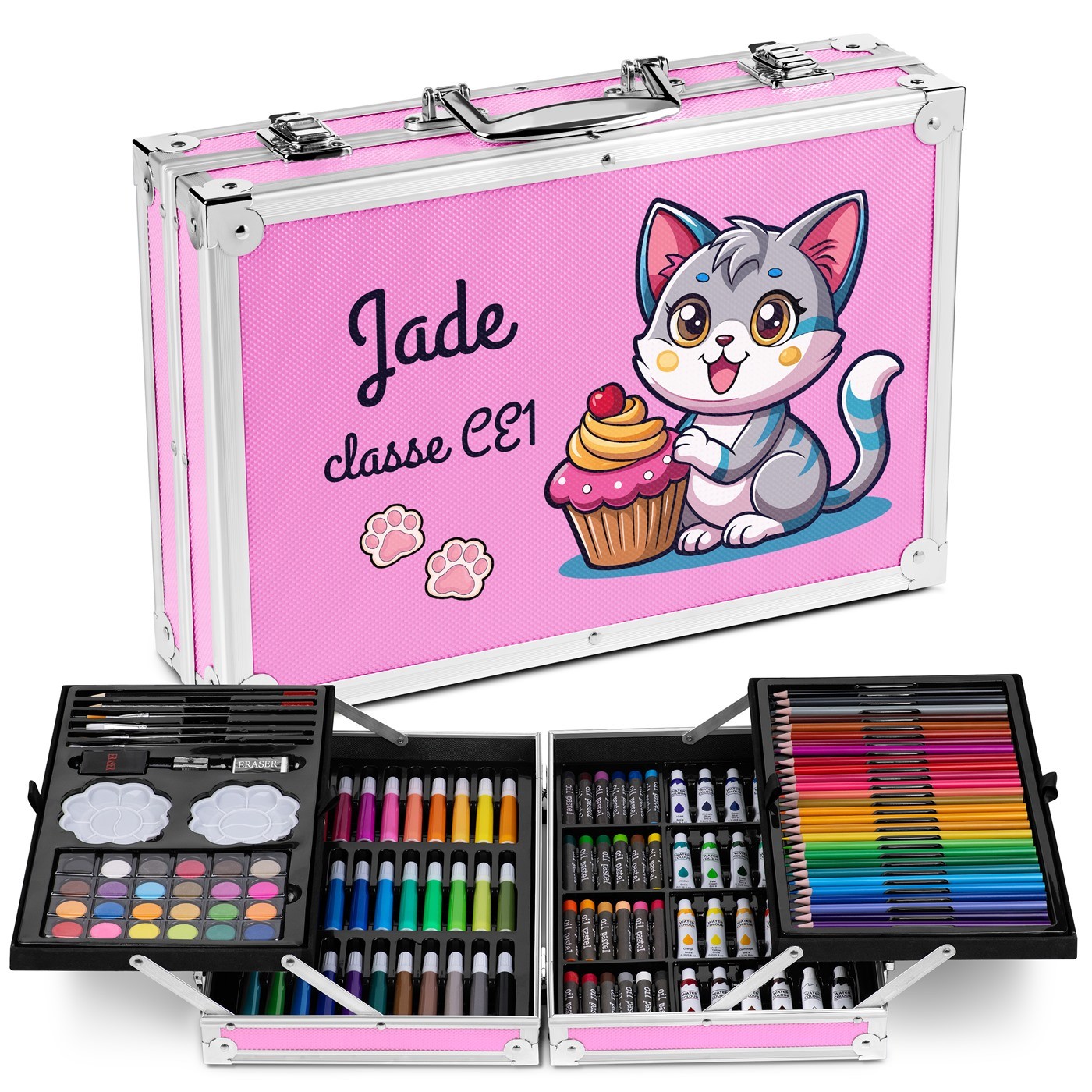 Murrano Personalized Pink Coloring Case for Goddaughter Back to School