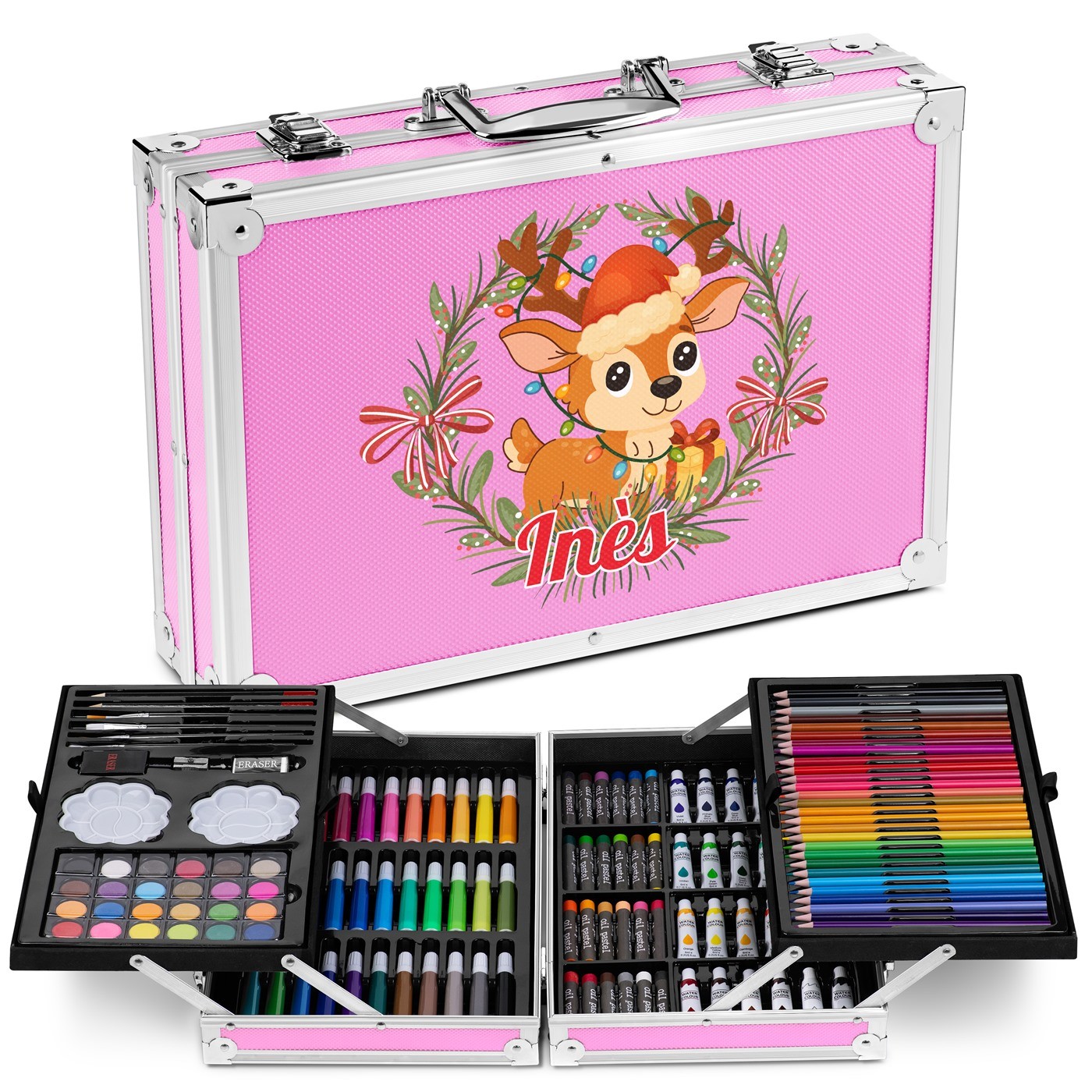 Murrano Personalized Pink Coloring Case for Granddaughter at Christmas