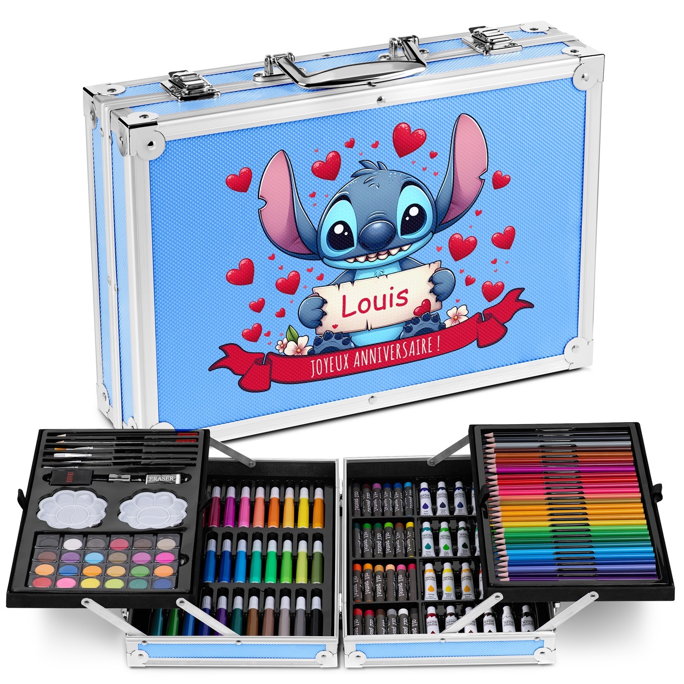 Murrano Personalized Blue Coloring Case with Stitch for Nephew's Birthday