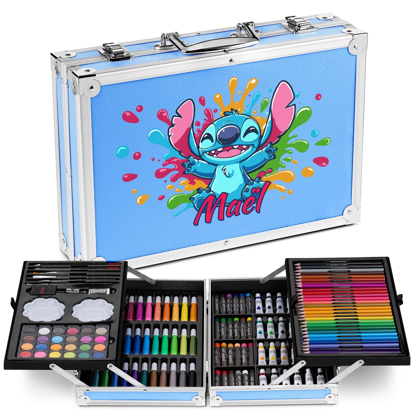 Murrano Personalized Blue Coloring Case with Stitch for a Little Boy's Birthday