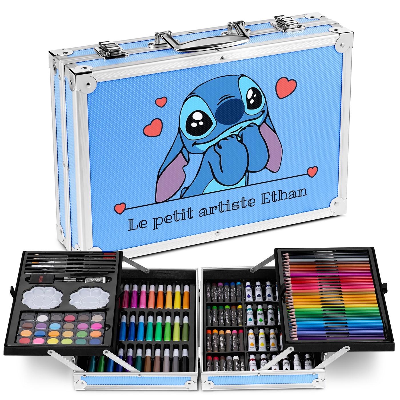 Murrano Personalized Blue Coloring Case with Stitch for Son's School Start