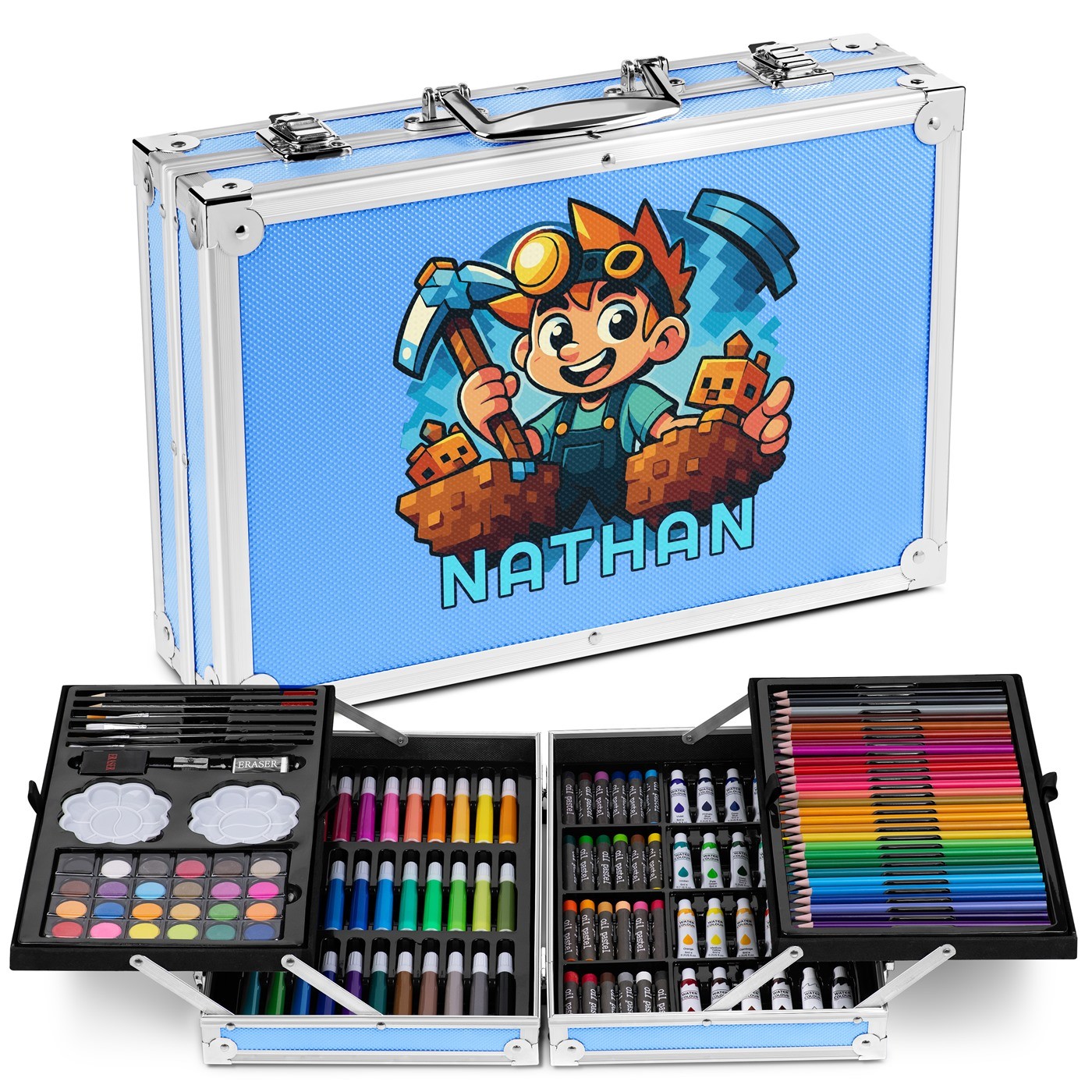 Murrano Personalized Minecraft Blue Drawing Kit