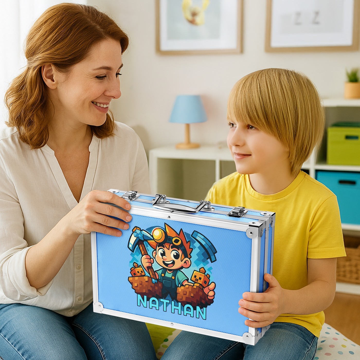 Murrano Personalized Minecraft Blue Drawing Kit