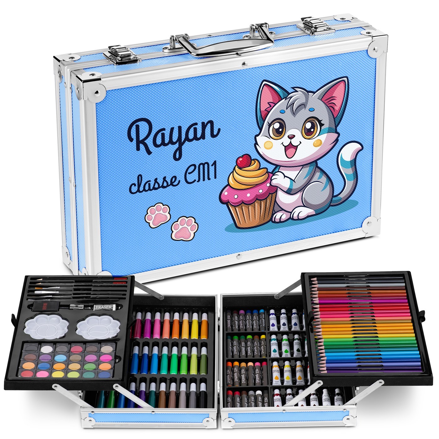 Murrano Personalized Blue Drawing Case for Nephew's School Start