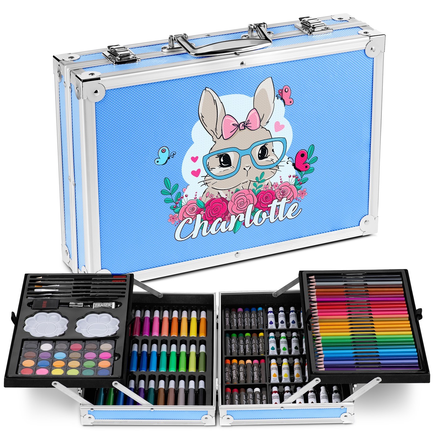 Murrano Personalized Blue Coloring Case for a Little Girl's Birthday