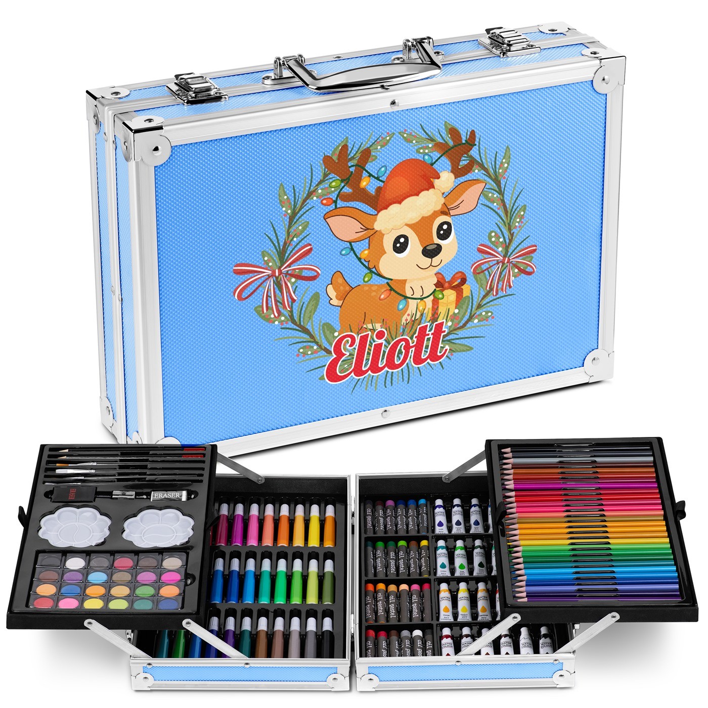 Murrano Personalized Blue Drawing Case for a Little Boy for Christmas