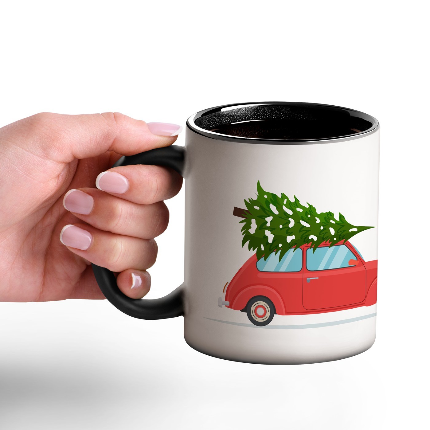 Taza Mágica Murrano - Impresión Negro y Blanco para Ella/Él/Mamá/Papá/Papá Noel