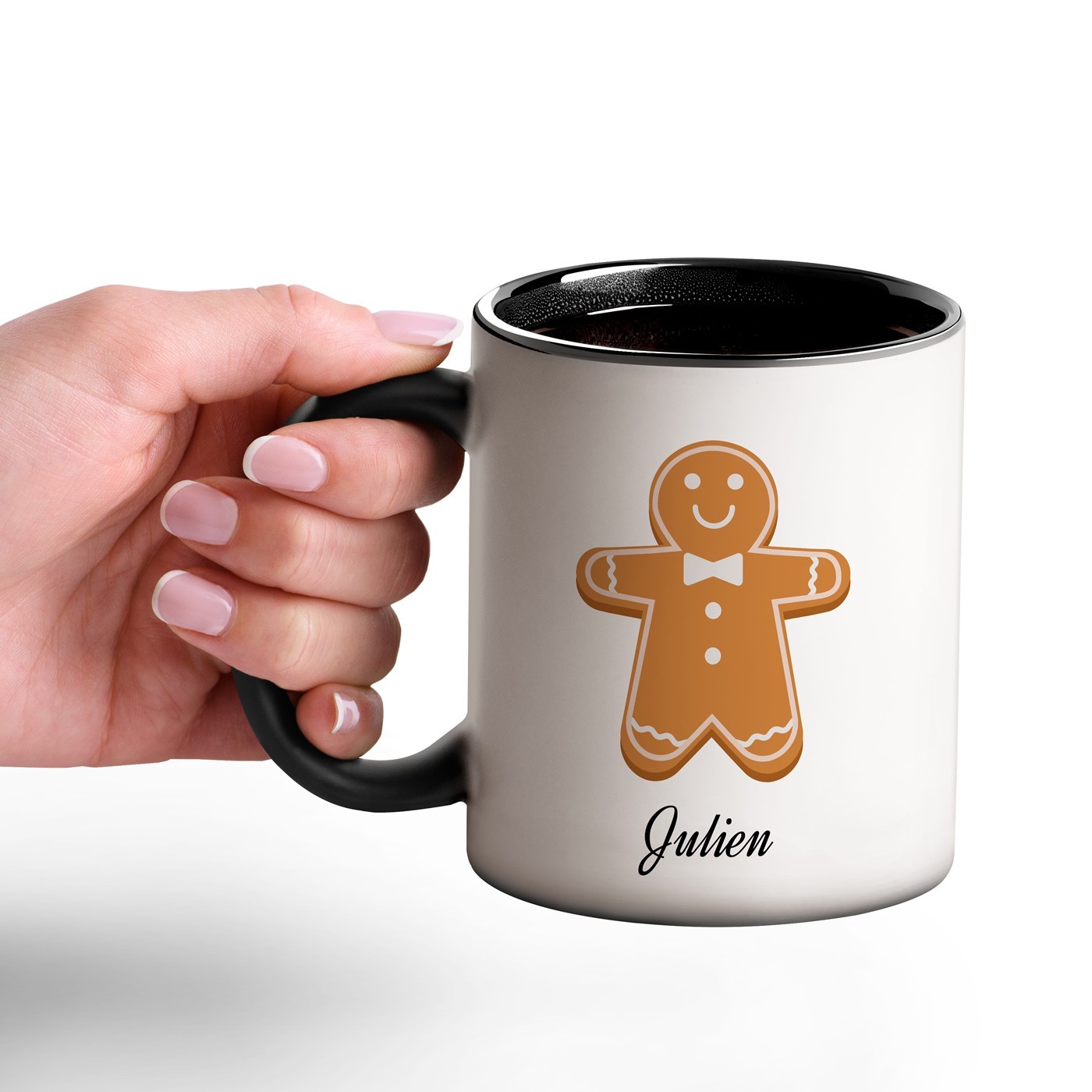 Taza Mágica Murrano con Impresión Negro y Blanco para Él, Regalo de Navidad