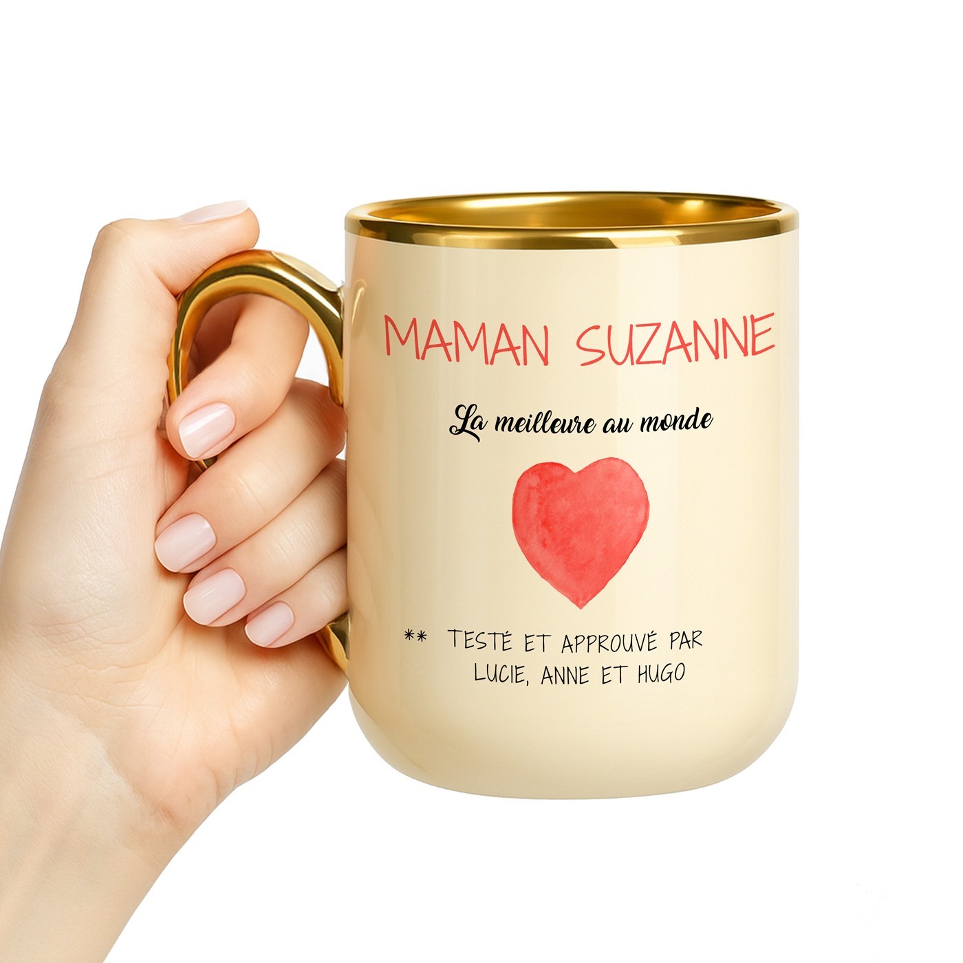 Mug de cerámica Murrano con borde y mango dorados para el Día de las Madres