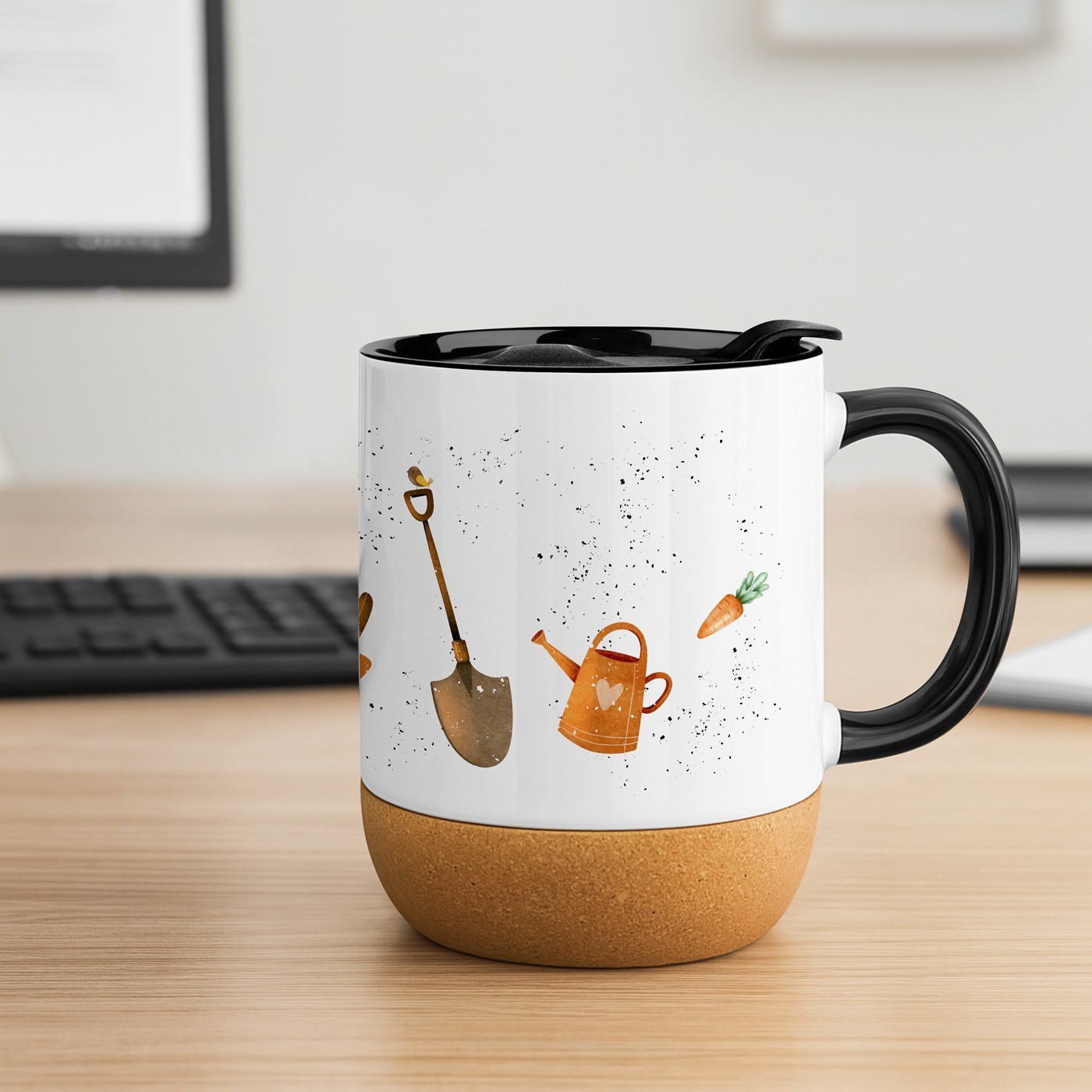 Taza de cerámica blanca con tapa para jardinero de Murrano