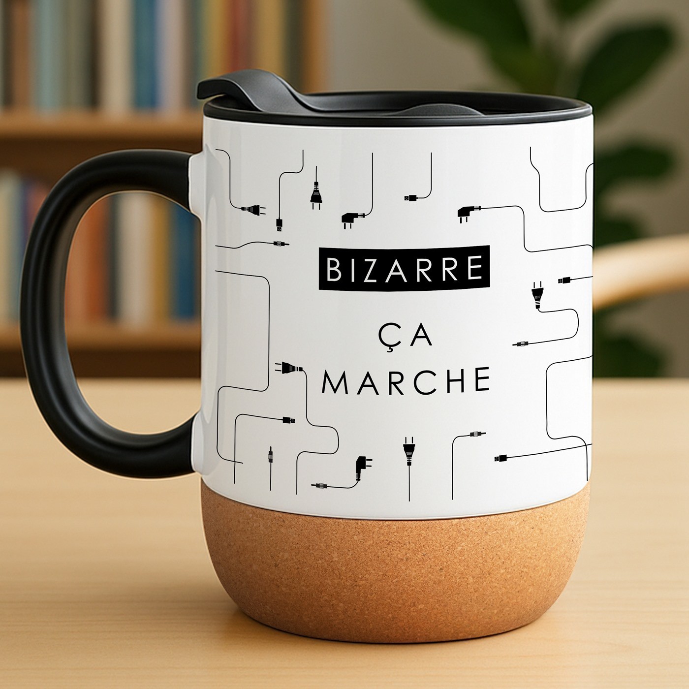 Taza Murrano Blanca con Impresión y Tapa para Amigo Informático