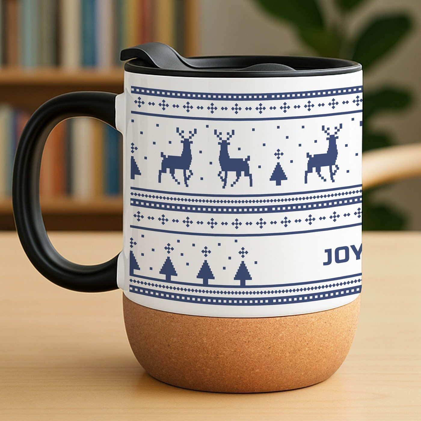 Mug de cerámica blanca Murrano con tapa para mujer esposa por Navidad