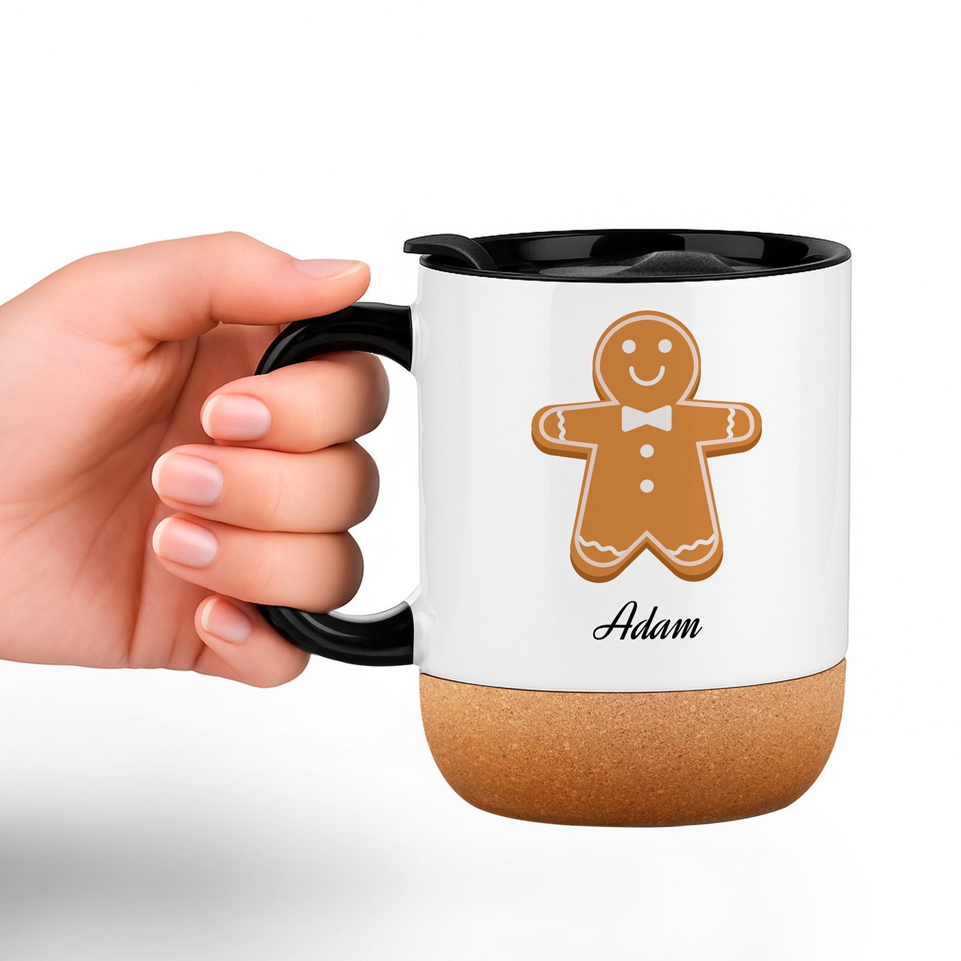 Taza de cerámica Murrano con tema de especias para hombre y tapa para Navidad