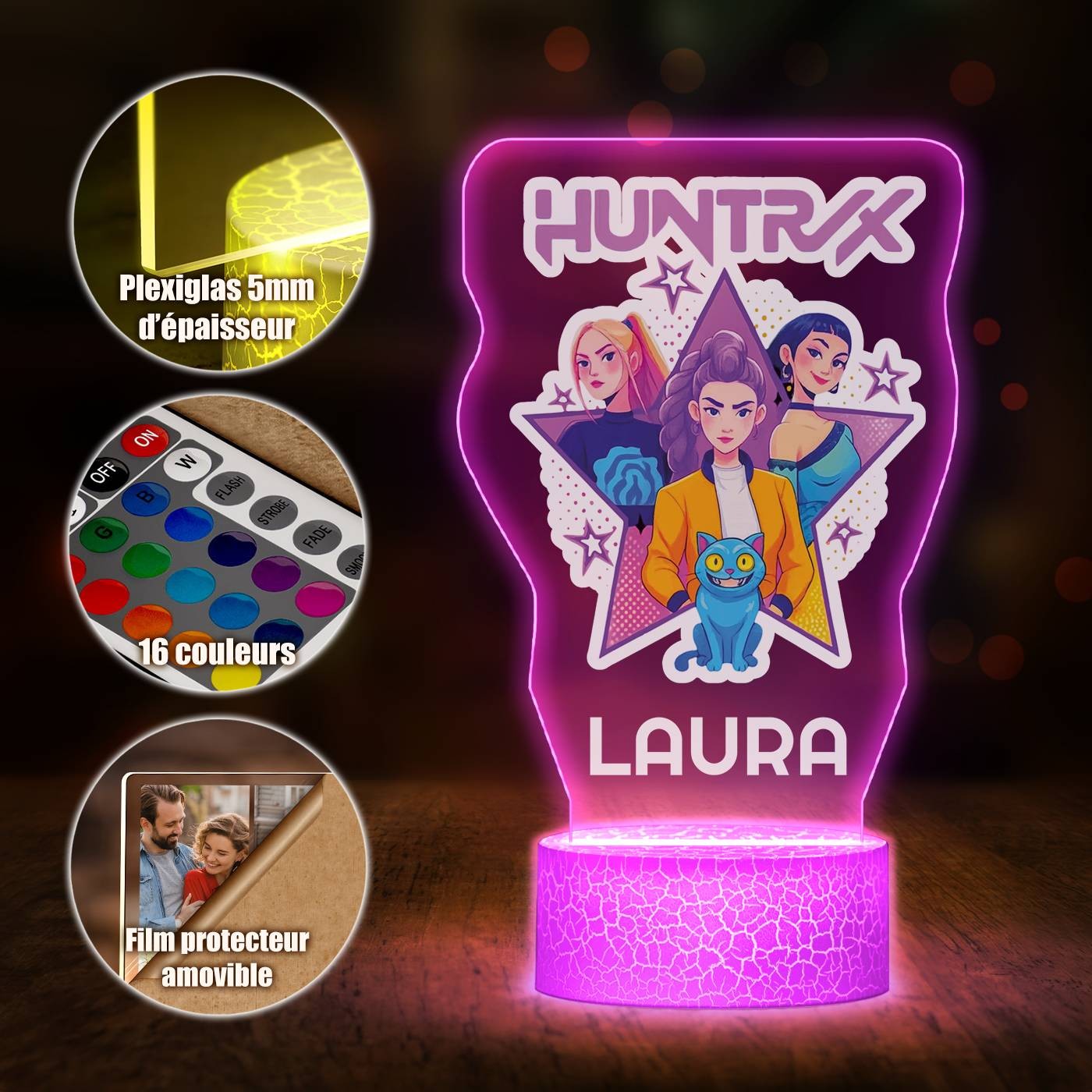 Lámpara LED 3D con Impresión Personalizada de Cazadores de Demonios K-Pop
