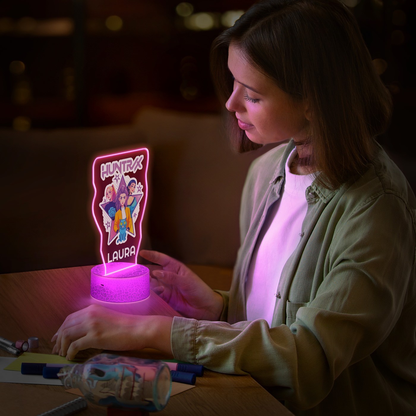 Lámpara LED 3D con Impresión Personalizada de Cazadores de Demonios K-Pop