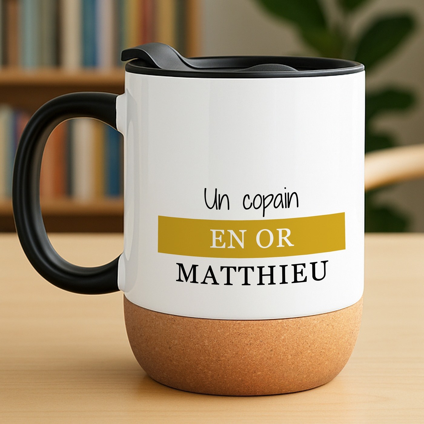 Mug de cerámica blanca Murrano con tapa