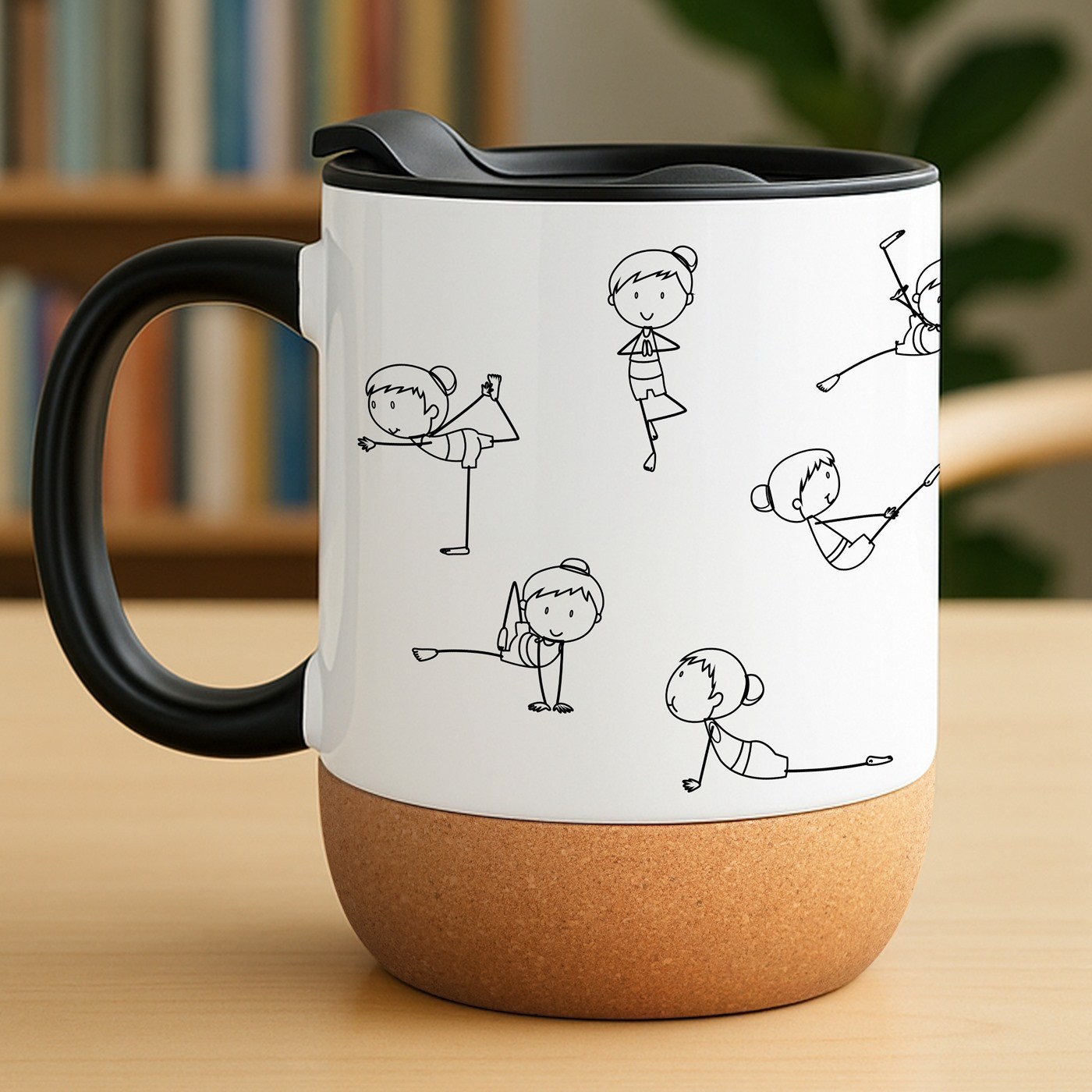 Taza de cerámica blanca Murrano con tapa para entrenadora de fitness