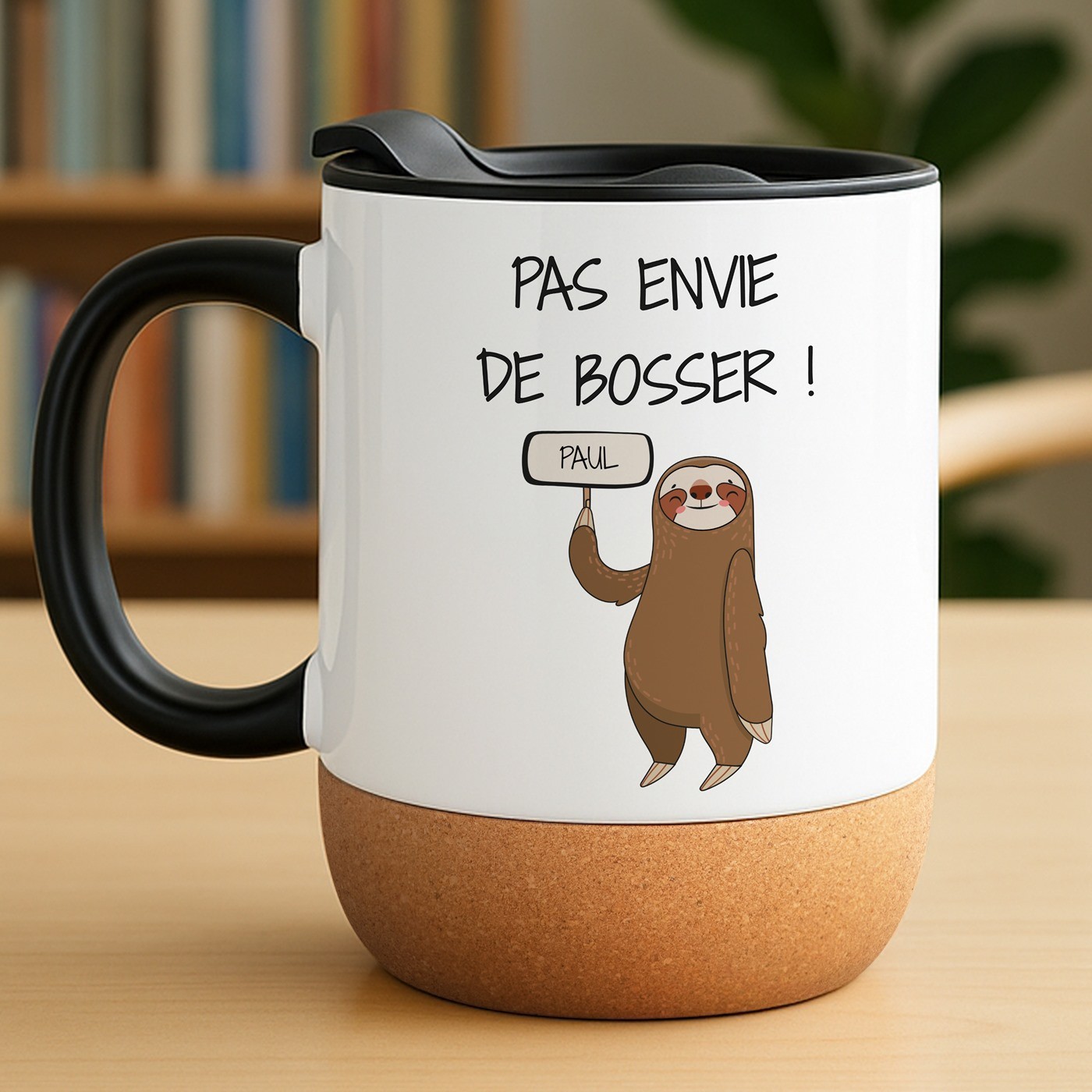 Mug de cerámica blanca Murrano con tapa