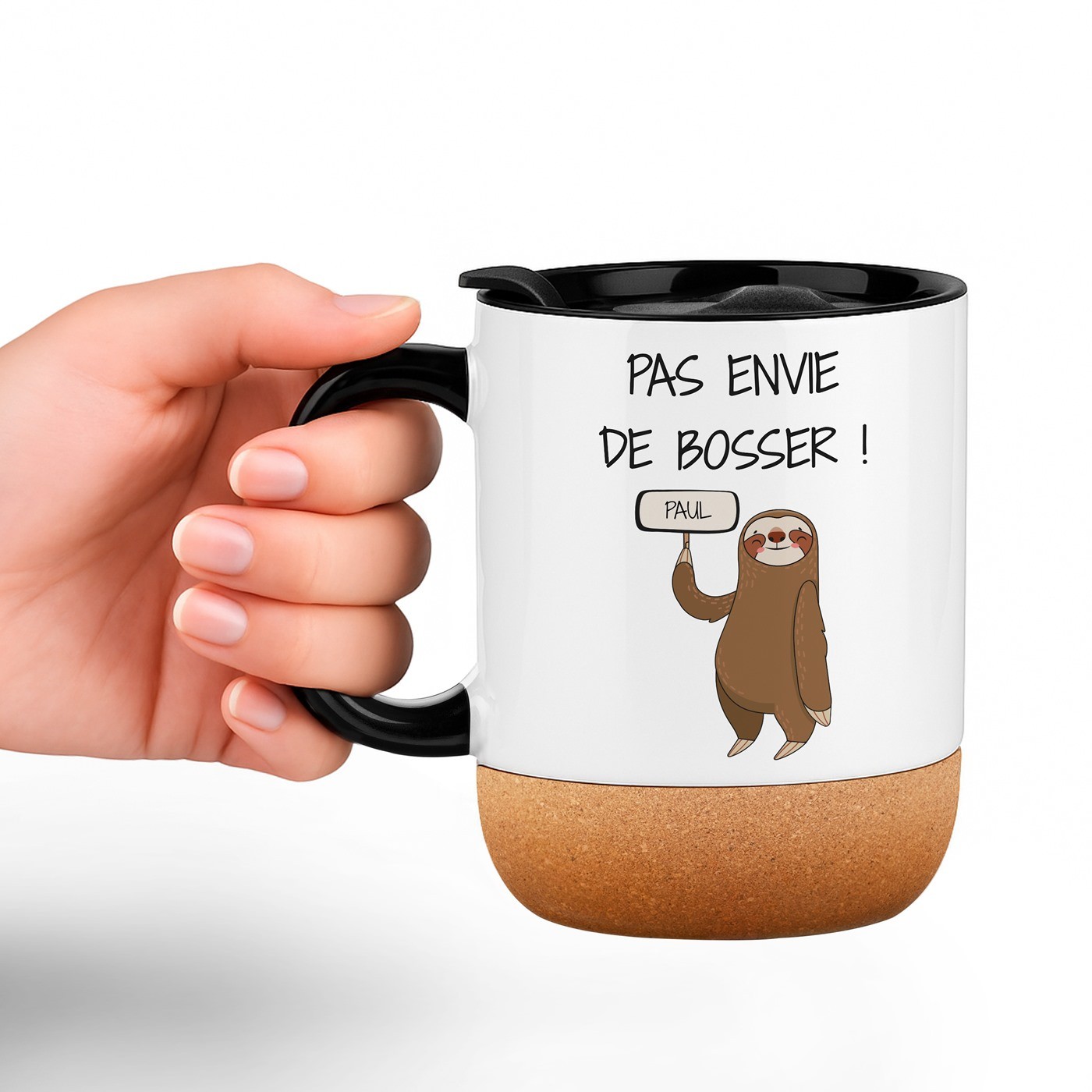 Mug de cerámica blanca Murrano con tapa