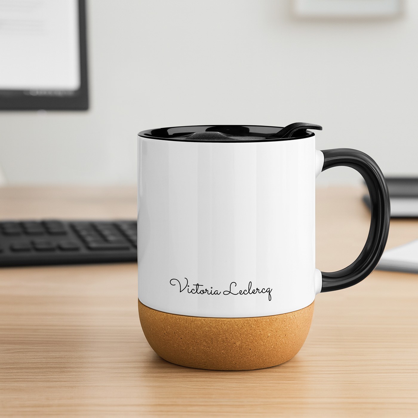 Taza de cerámica blanca Murrano con tapa para maestra amante de los libros