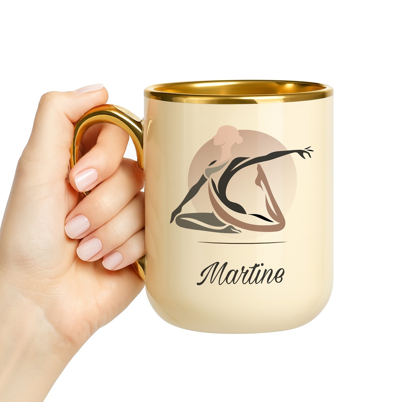 Mug de cerámica Murrano con borde y asa dorados para el cumpleaños de una bailarina