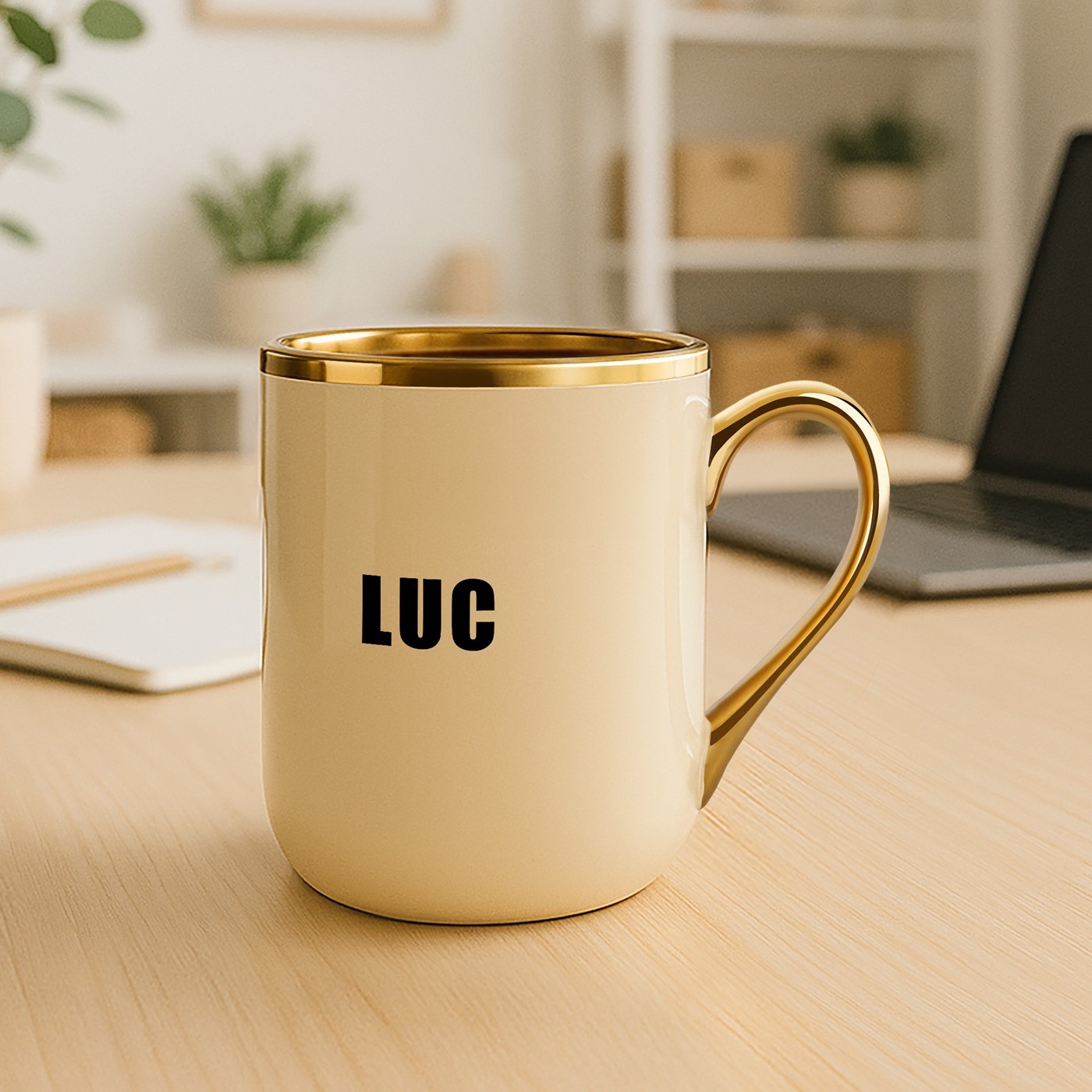 Mug de cerámica Murrano con borde y asa dorados para un amante del rock