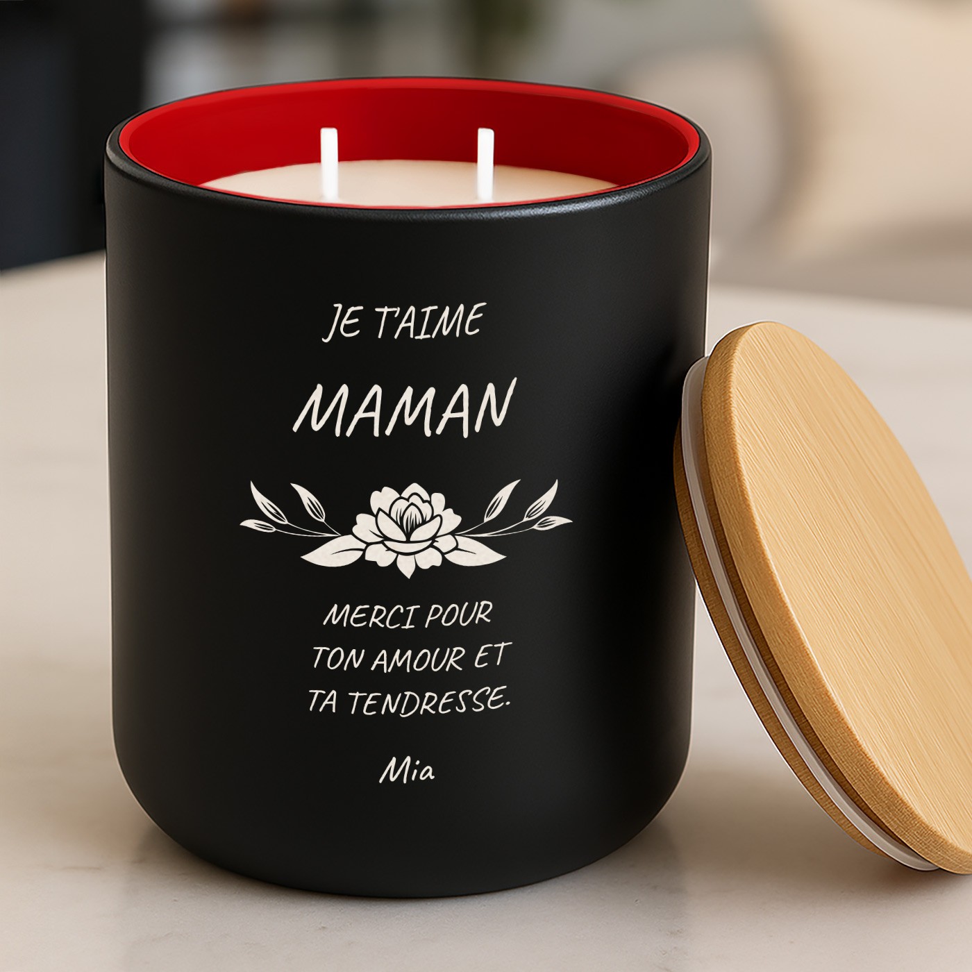 Murrano Custom Soy Wax Candle for Mom's Birthday