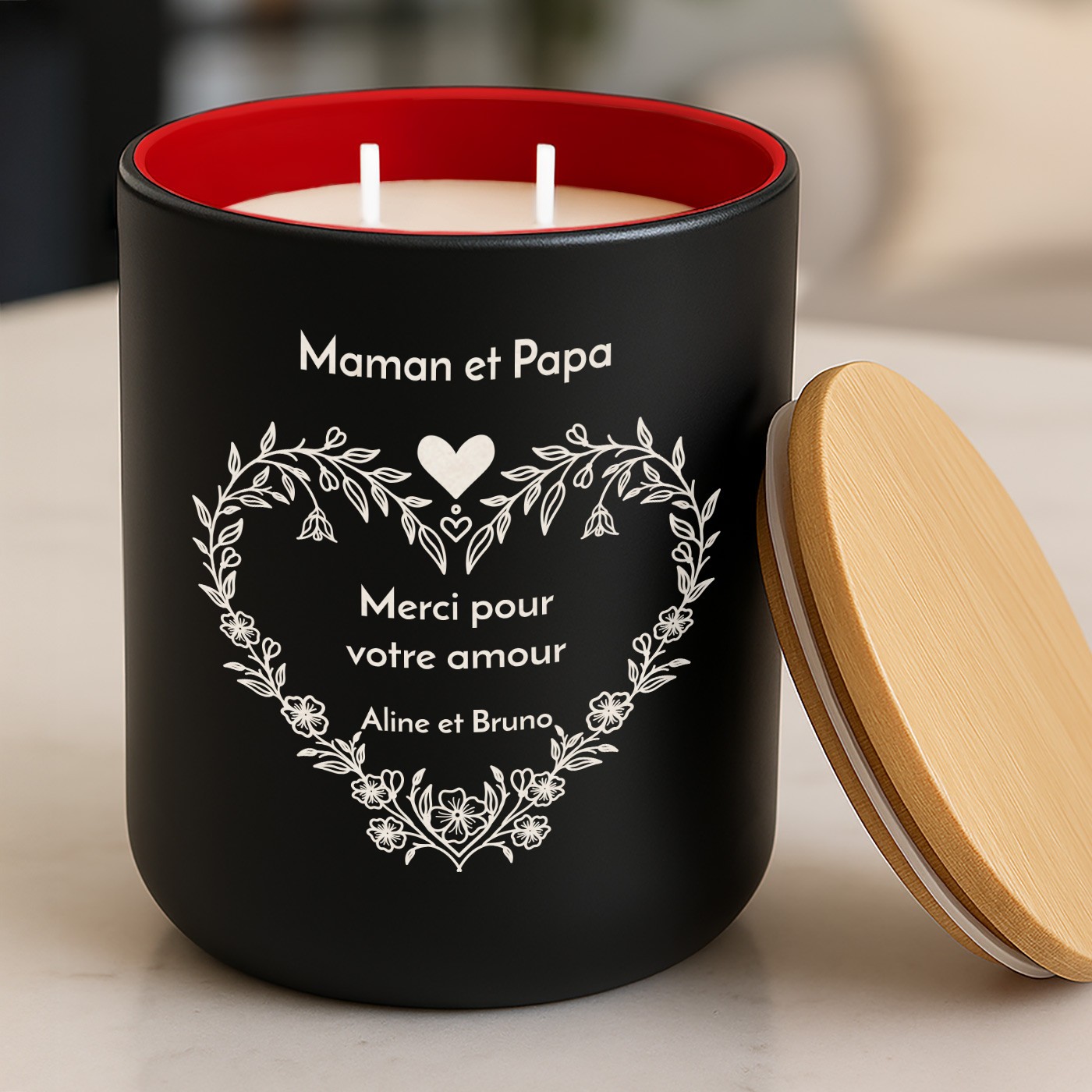 Murrano Personalized Soy Wax Candle - Thank You Parents