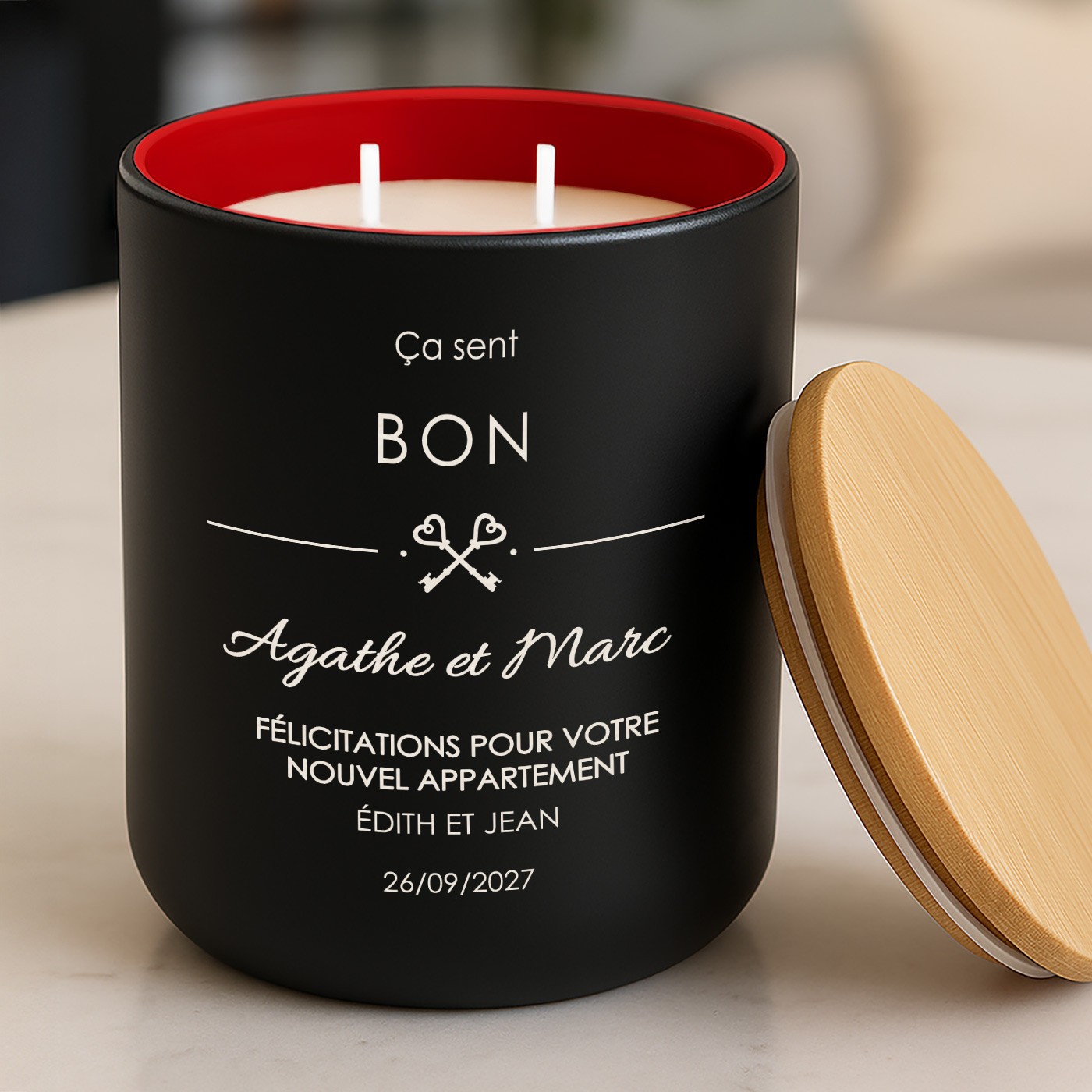 Murrano Soy Wax Candle - Customized for a Housewarming Party