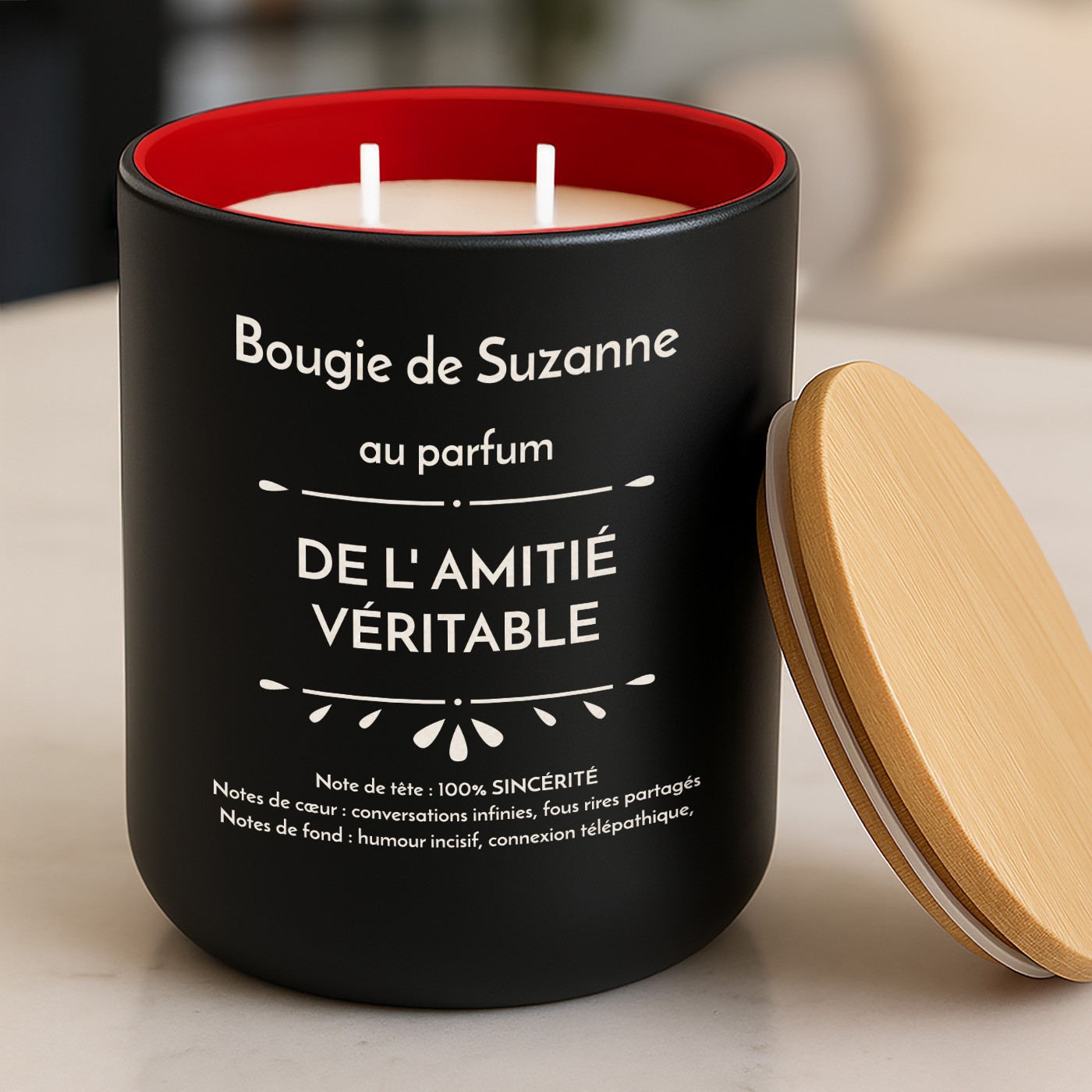 Murrano Soy Wax Candle with Gravure for Best Friend's Birthday