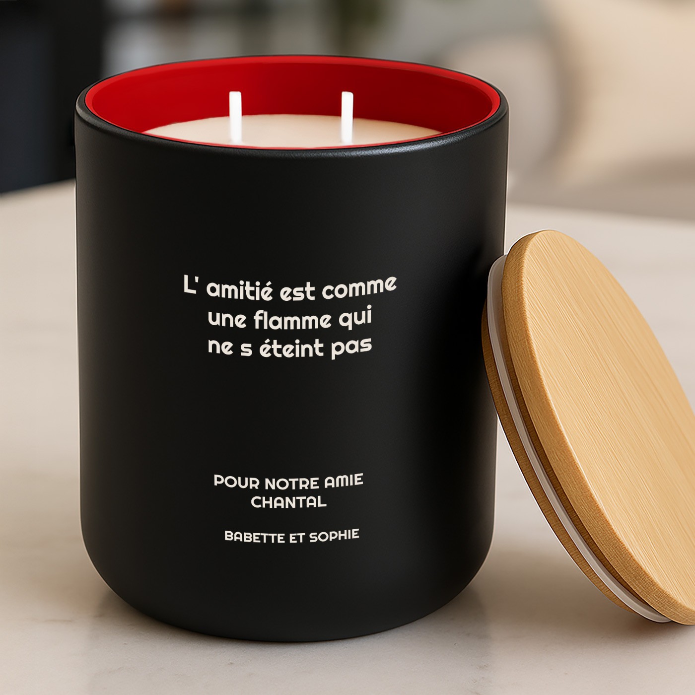 Murrano Soy Wax Candle with Gravure for a Friend's Birthday